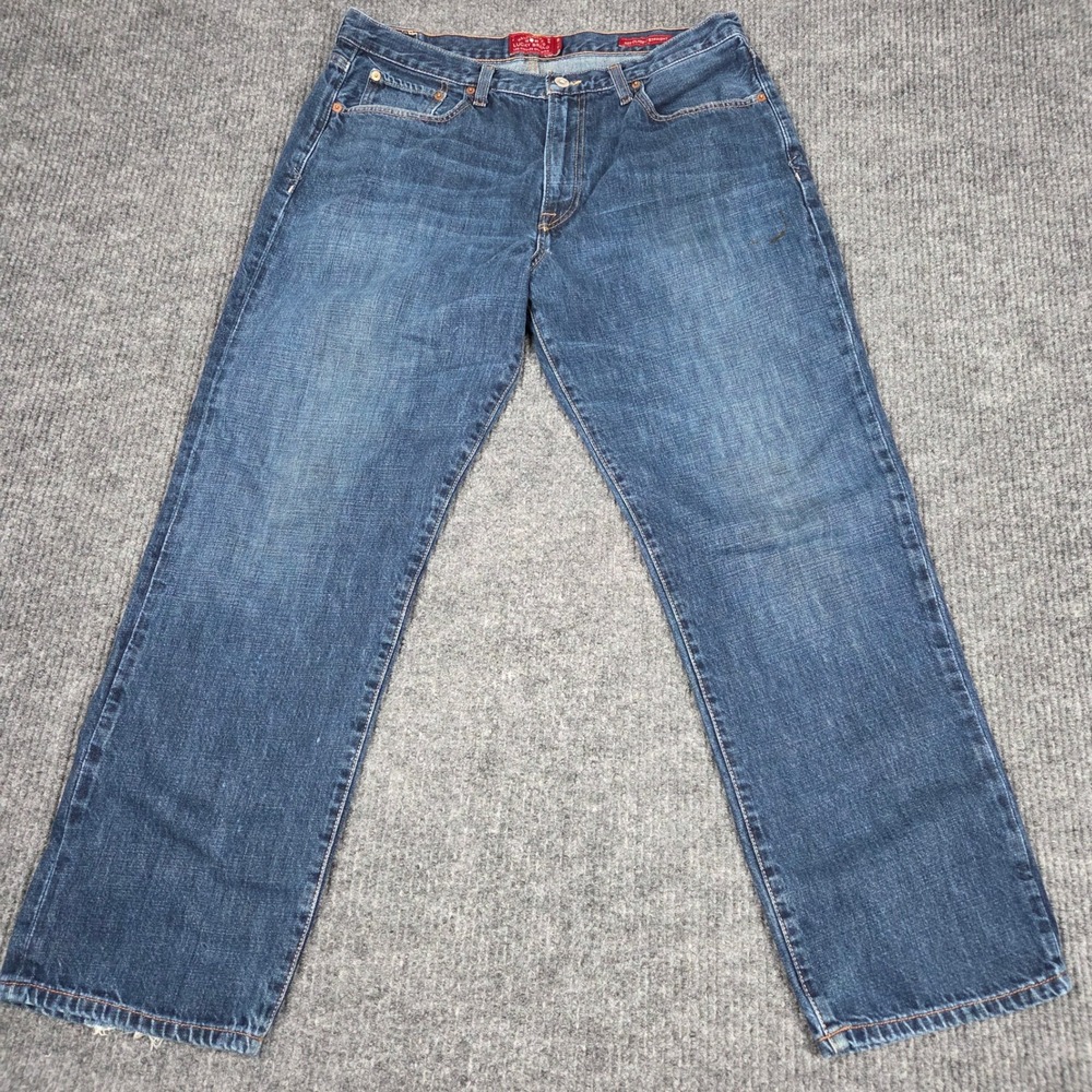 Lucky Brand 429 Classic Straight Jeans Mens 36x30 Medium Wash Blue Denim